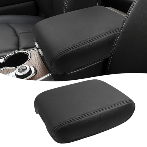 Center Console Cover for Infiniti QX60 JX35, Nissan Pathfinder 2013-2020, Armrest Pad Protector, Vinyl PU Leather Middle Console Cover Anti-Scratch for Nissan Pathfinder Accessories - color: Black