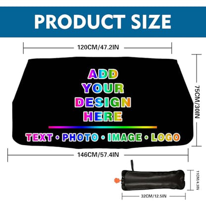 Custom Car Windshield Sun Shade Umbrella Personalized with Photo Text Design Car Sunshade Sun Visor for Front Windshield Customized Window Sunshades - color: Customized