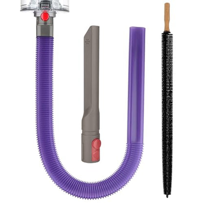Dryer Vent Lint Vacuum Atttachments Kit and Crevice Tool for Dyson Gen 5 V15 V12 V11 V10 V8 V7 Detect Outsize Slim Absolute Cyclone Vacuum Cleaner Nozzle Flexible Dryer Lint Remove Hose Cleaner Kit - style: Dryer Hose Kit Purple