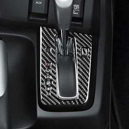 Real Carbon Fiber Center Console Gear Shift Panel Decal Accessories Interior Trim Sticker Cover Compatible with Honda Civic 9 Coupe/Sedan 2013 2014 2015 Black - color: Center Console Gear Shift Panel