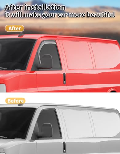 in-Channel Window Rain Guards Fit for 1996-2026 Chevy Express Van & GMC Savana 2500 3500, Extra Durable Window Visors Window Deflectors Vent Shades Car Accessories - size: For Chevy Express Van/GMC Savana 1996-2026