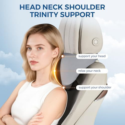 BEBAS Car Headrest Pillow, Ergonomic Neck Pillow with Memory Foam, Universal Car Head Rest Support for Driving Comfort, Breathable Removeable Seat Pillow for Pain Relief (Black, 1 Pack)