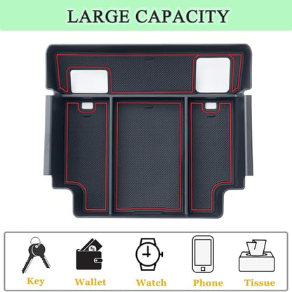 PIMCAR Center Console Organizer for 23-26 Chevy Silverado/GMC Sierra 1500, 2024-2026 Silverado/Sierra 2500HD 3500HD, 22-26 Silverado/Sierra 1500 Refreshed Models (Full Console w/Bucket Seats ONLY) - color: 22-26 1500 Refreshed & 24-26 2500HD/3500HD Red