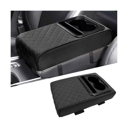 Mandark Car Center Console Armrest Pillow, Leather Memory Foam Auto Arm Rest Box Cover, Waterproof Automotive Interior Elbow Protector Accessories, Universal for SUV Sedan Truck (Black) - color: Black, size: Style B