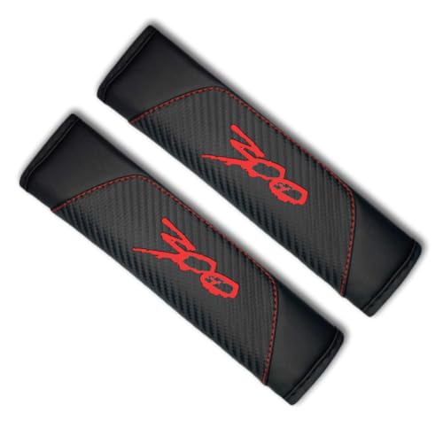 2Pcs Carbon Fiber Leather Seat Belt Cushions Shoulder Pad Soft for Chrysler 300 300C 300S Accessories,Car Seat Belt Pads Safety Belt Cover Pad (Black 300) - color: Black 300