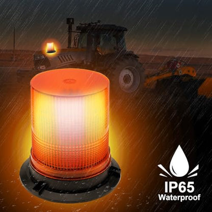 Amber Led Strobe Lights, 12-48V Warning Emergency Flashing Beacon Lights, 3 Modes Waterproof Flashing Safety Warning Lights for Trucks, Cars, Bus, Tractor, Mower, ATV, Golf Carts, UTV - color: Amber