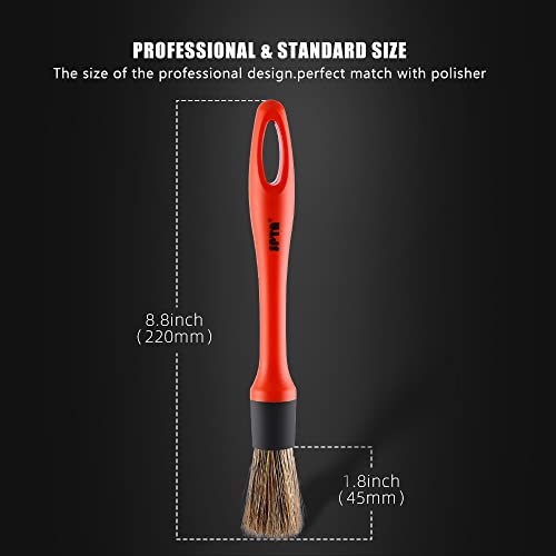 SPTA Car Detailing Brush Set, 5 Pack Soft Mixed Hair Auto Detail Brush Kit No Scratch for Automotive Elegant Surface Interior Exterior Dashboard Emblems Panels Engine Bay Wheels Air Vent Seat Leather - color: Car Detail Brush Set 5