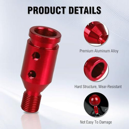Universal Gear Shift Knob Adapter 12x1.25,Aluminum Alloy Shifter Knob Adapter,Gear Shift Adapter for Non-Threaded Manual Shifters M12x1.25(Red) - color: M12x1.25(Red)
