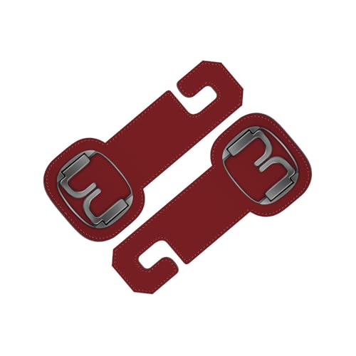 Car Seat Hooks for Headrest, 2 Pack Universal Leather Purse Holder with Double Metal Hooks, Car Back Seat Storage Organizer Hook for Handbags, Grocery Bags, Bottles (Red- 2PCS) - color: Red- 2PCS