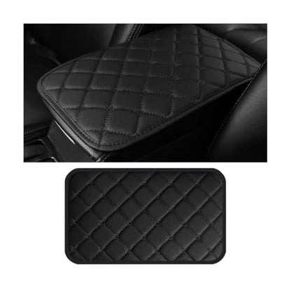 HZEL Car Center Console Cushion Pad, PU Leather Vehicle Armrest Protection Cover, Waterproof Automotive Interior Arm Rest Seat Box Mat Accessories, Universal for SUV, Sedan, Truck (Black) - color: Black