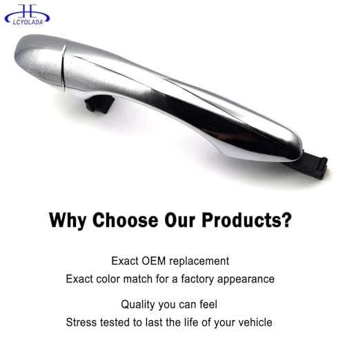 Exterior Door Handle with End Cap Cover - Rear Right Passenger Side Chrome for 2016-2020 Kia Sorento - Replaces 82661-C5010, 83662-C5010 - size: Rear Right