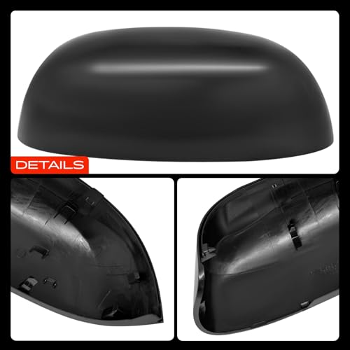 A-Premium 2 PCS Driver and Passenger Side Rearview Mirror Covers Caps - Compatible with Kia Soul 2014-2019 - Smooth Black, Without Turn Signal Hole