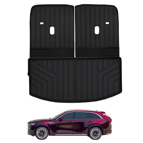Large Cargo Liners for 2024 2025 2026 Mazda CX90 CX-90 6 Seats (Not for 7/8 Seats) (50/50 Split Folding),TPE All Weather Protection Car Trunk Mat Covering The Backrest Mat Accessories - size: For 2024-2026 CX90 Cargo Mat 6 Seats (50/50)