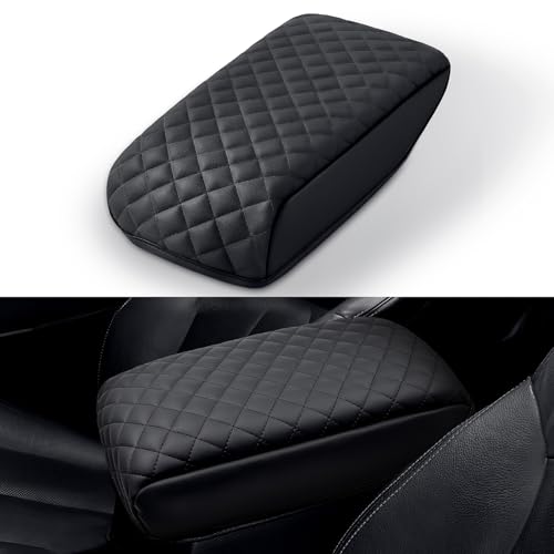 Center Console Armrest Cover Compatible with Toyota 4Runner 2010-2024 Accessories, Premium Leather Arm Rest Cover Pad, Car Middle Console Cover (Black) - size: 2010-2024 Toyota 4Runner