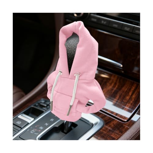 Car Gear Shift Hoodie, Mini Funny Fashionable Hooded Clothing Vehicle Gear Shift Knob Cover Stick Protector, Cute Automotive Shifter Decoration, Universal for SUV Sedan Truck (Pink) - color: Pink