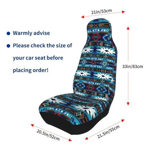 Front Seat Covers for Cars Boho Bohemian Bucket Seat Cover Aztec Saddle Blanket Universal Fit Car Seat Cover Non-Slip Auto Seat Dog Kid Protector Cloth Seats Cushion Van Truck SUV, Western - color: Aztec