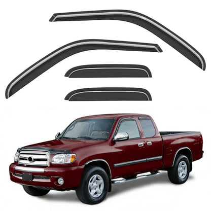 Outside-Mount Window Rain Guards Fit for Toyota Tundra Extended Cab 2000-2006, Window Visors Wind Deflector Dark Smoke Vent Shades - size: Fit for 2000-2006 Toyota Tundra Extended Cab