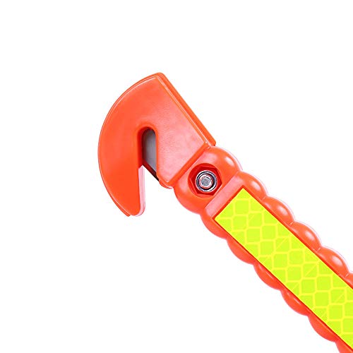2 PCS Go DeCho Car Safety Hammer Emergency Escape Tool with Seat Belt Cutter and Vehicle Window Glass Breaker with Light Reflective Tape
