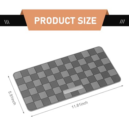 Car Dashboard Non Slip Mat, 11.8" x 5.9" Anti-Slide Grid Sticky Dash Pad, Multifunctional Dashboard Gripping Pad for Cell Phones, Keys, Sunglasses, Electronic Devices (Black & Gray) - color: Black & Gray