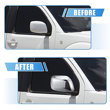 X AUTOHAUX 1 Pair Car Exterior Chrome Plated Full Mirror Cover Covers Cap Overlay for Nissan Frontier for Nissan Pathfinder for Nissan Xterra 2005-2015, Chrome Tone