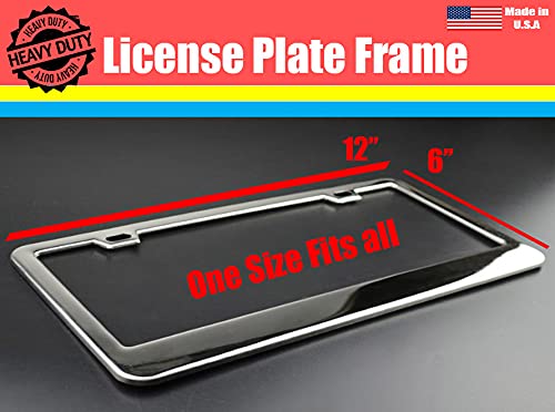 Stainless Steel Chrome Customizable License Plate Frame Automobile Auto - color: Chrome-Vinyl