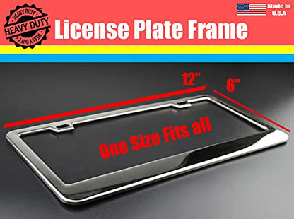 Stainless Steel Chrome Customizable License Plate Frame Automobile Auto - color: Chrome-Vinyl