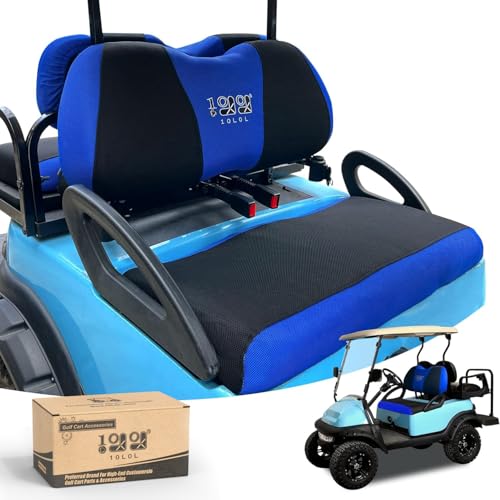 10L0L Golf Cart Seat Covers for Yamaha G29 Drive2 Club Car Precedent Tempo, Breathable Mesh Bench Seat Cover, No Drilling Front Seat Cushion, All-Season Comfort Gray Black - color: Black and Blue