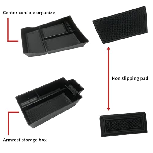 Zxiaochun Center Console Organizer Tray Compatible with Nissan Rogue 2021 2022 2023 2024 2025 2026 Accessories, Armrest Storage Box Insert Tray ABS Material (2PCS) - size: 2PCS Center Console Tray