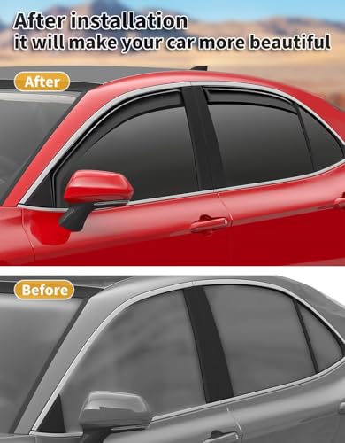 in-Channel Window Rain Guards Fit for Toyota Camry 2018 2019 2020 2021 2022 2023 2024 Extra Durable Window Visors Window Deflectors Vent Visors Vent Shades Car Accessories-4 pcs 2-Q14 - size: Fit for 2018-2024 Toyota Camry