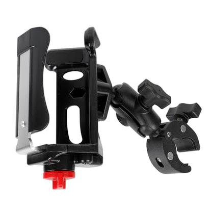 Motorcycle Cup Holder, Upgraded Adjustable Angle Drink Holder for Large Water Bottles (2.36" to 3.54" Dia), Universal Water Bottle Holder for Bike Scooter Boat Stroller Golf Push Cart Wheelchair