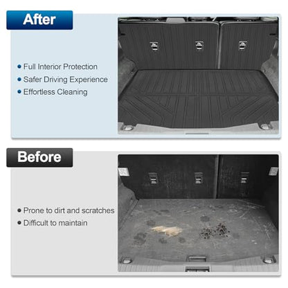 Peleus Floor Mats for Mazda CX-50 CX50 2023-2026 (Non Hybrid),TPE All Weather Protection 2 Rows Car Floor Liners with Cargo Liner Backrest Mat for Mazda CX-50 CX50 Trunk Mat+Backrest Mats+Floor Mats - style: For Mazda CX-50 2023-2026