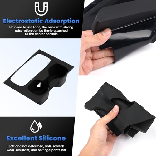 Autorder Silicone 2-in-1 Cup Holder for 2022-2026 Hyundai Santa Cruz Accessories Silicone Center Console CupHolder Insert with Gear Shift Panel Cover Dust & Scratch Resistant All-Around Protection - size: 2022-2026 Santa Cruz Cup Holder