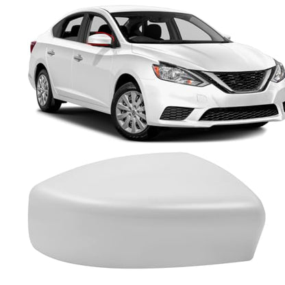 Moonlinks Compatible with Nissan Sentra 2013 2014 2015 2016 2017 2018 2019 Right Side Mirror Cover Replacement, White Primer Right Passenger Side Door Rearview Mirror Cap Trim - size: Right White