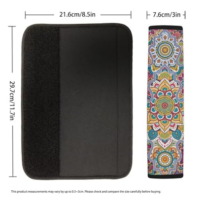 Art Mandala Universal Seat Belt Pads 2-Pack Soft Car Safety Seat Belt Strap Shoulder Pad Car Interior Automotive for Most Vehicle, SUV, Truck, Cars - color: Art Mandala