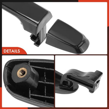 A-Premium Sliding Door Handles Exterior Compatible with Toyota Sienna 2004-2010, Smooth Black, 2-PC Set, Rear Driver and Passenger Side - style: Rear Left and Right