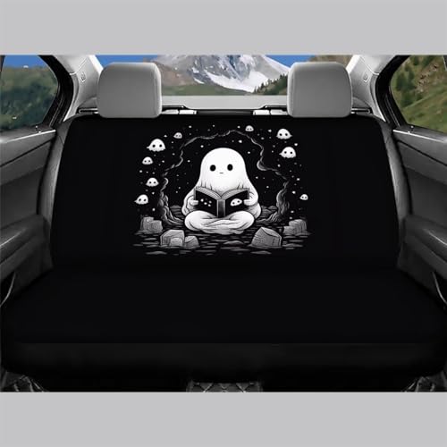 Cute Ghost Car Rear Seat Covers Bench Seat Covers for Trucks Halloween Car Accessories Back Seat Protector Universal Fit Trucks SUV Sedan - color: 1 Cute Ghost