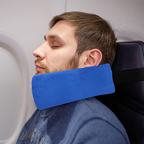 JenPen 2 Sets Headrest Travel Pillow Neck Pillow for Airplane Travel Functional Head Straps Neck Brace for Sleeping on Airplane Car(Blue) - color: Blue