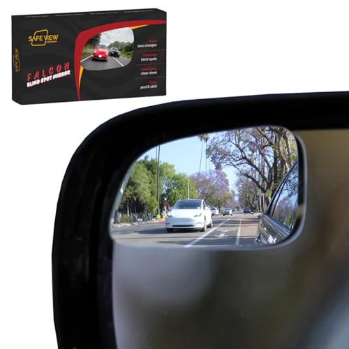 Blind Spot Mirrors for Cars - by Safe View Company - Change Lanes Confidently - Made from Real Convex Glass - Long Lasting - Easy Peel & Stick (Falcon), SVCBAME23 - size: Falcon