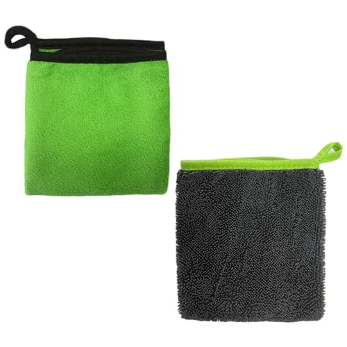 Microfiber Towels for Cars, 16"×12" No-Scratch No-Lint Cleaning Cloth, Highly Absorbent Car Window Drying Towel, Auto Interior & Exterior Detailing Supplies for Cars/Boats/Trucks(2PCS) - size: 2PCS
