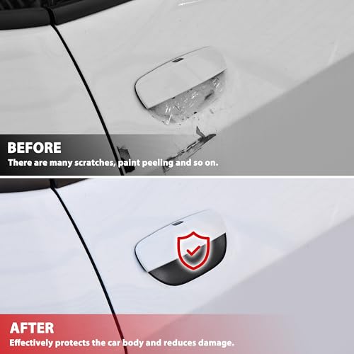 Door Bowl Scratch Protector for Dodge Challenger 15-23, Matte Black Door Handle Paint Cover Guard Door Handle Bowl Protection Cover Trim for Dodge Challenger 2015-2023 Accessories - 2PCS