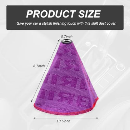 Car Shift Boot Cover, Fabric Shifter Lever Knob Boot Dustproof Cover with Stitch, Manual Automatic Speed Shifter Boots Gear Gaiter for Most Vehicles, Car Accessories (Purple) - color: Purple
