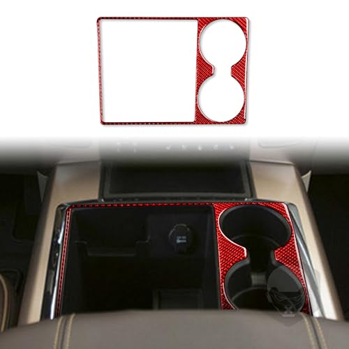 Premium Real Carbon Fiber Central Control Gear Shift Panal Cover Trim Compatible with Dodge Ram 1500/2500/3500 2013 2014 2015 Accessories Red Style B - color: Red 25