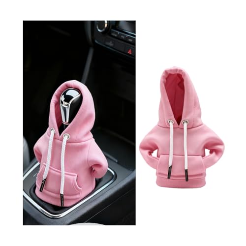 Car Gear Shift Hoodie, Funny Mini Hoodie Fashionable Vehicle Gear Shift Knob Protector Cover, Cute Automotive Interior Decoration Accessories, Universal for SUV Sedan Truck (Pink) - color: Pink