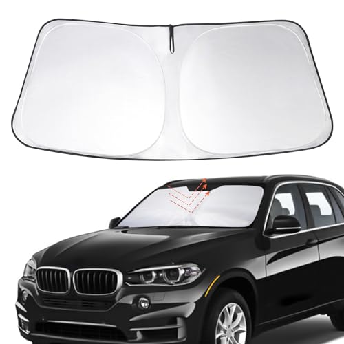 Windshield Sun Shade Custom Fit 2014 2015 2016 2017 2018 BMW X5 Accessories Foldable Sunshade Front Window Shades Sun Blocker Protect Car from Damage Keep Car Cooler - size: For BMW X5 2014-2018
