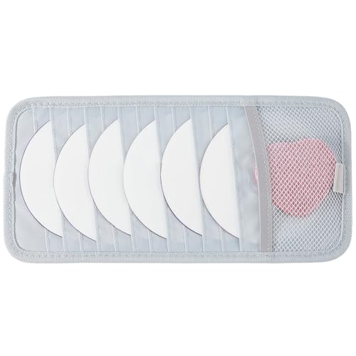 CREATCABIN Gray Sun Visor CD Case Holder for Car Vehicle Visor Storage Organizer with 12 DVD Storage Sleeves 1 Mesh Pocket 1 Pen Holder and Elastic Strap Multi-Function Sun Organizer 12.6x6Inch - color: Gray