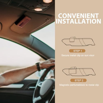 AirPurelle Car Air Freshener with Metal Clip Wood Air Freshener, 90 Days Long Lasting Spicy Sandalwood Scent, Includes 2x 8ML Refills, 0.54 FL OZ, Made in USA, Car Auto Accessories - size: 0.54 Ounce (Pack of 1)
