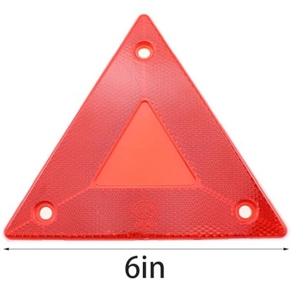 TAODAN 10PCS 6x5.2inch Red Plastic Safety Reflective Warning Sign Slow Moving Vehicle Triangle Safety Sign for Outdoor Trucks Car Golf Carts