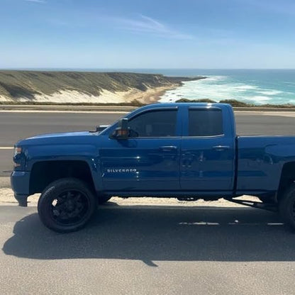 Tape On Side Window Rain Guards Window Visors Vent Deflectors for 2014-2018 Chevrolet Silverado & GMC Sierra 1500, 2015-2018 Silverado/Sierra 2500HD 3500HD Double & Extended Cab,Sun Shades - size: For 2014-2018 Silverado/Sierra Extended Cab