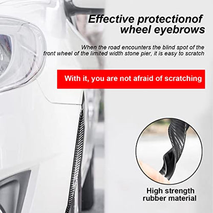 2PCS Wheel Tires Eyebrow Strip, 3D Carbon Fiber Automotive Fender Flare Arch Lip Trim Strip, 13'' Anti Collision Wheel Mudguard Strips with 3M Molding Tape, Car Accessories for Most Vehicle