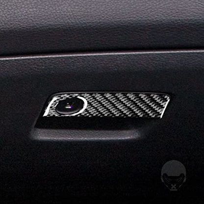 Real Carbon Fiber Glove Box Keyhole Handle Panel Sticker Cover Compatible with Benz CLA C117 2014-2018 GLA X156 2015-2019 Accessories Black - A - color: Glove Box Keyhole Handle Panel - a